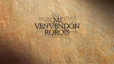 Text in Spanish with stylized fonts on a textured brown background.